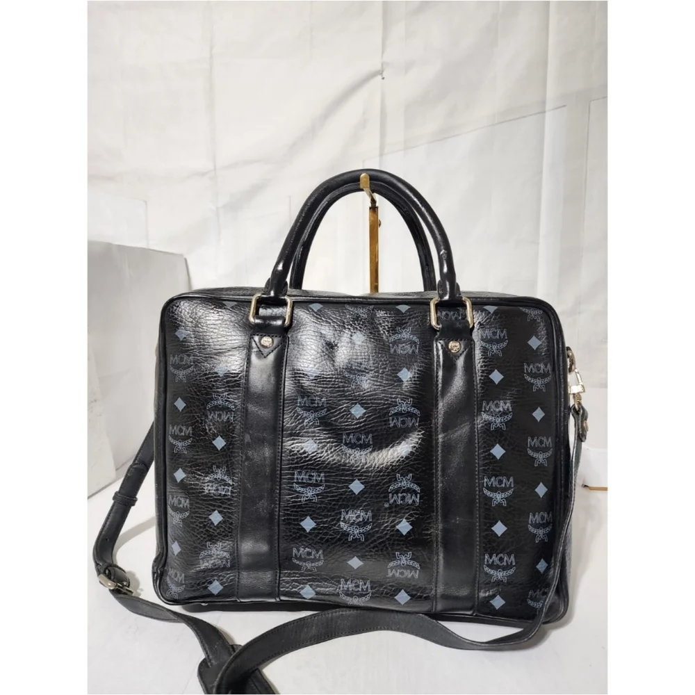 MCM Visetos Briefcase/Laptop Bag Black